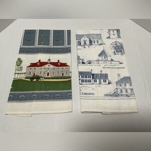 Mount Vernon & colonial Williamsburg Souvenir Linen Tea Towels